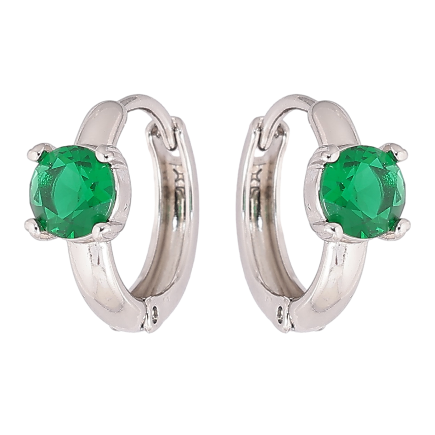 Сережки Xuping Родій колечка «Зелені кристали» фото №1