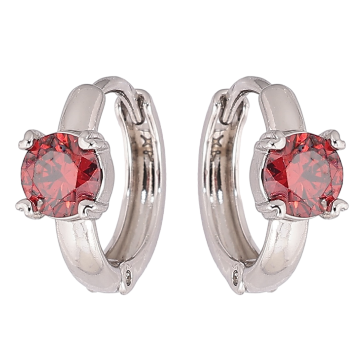 Сережки Xuping Родій колечка «Червоні кристали» фото №21