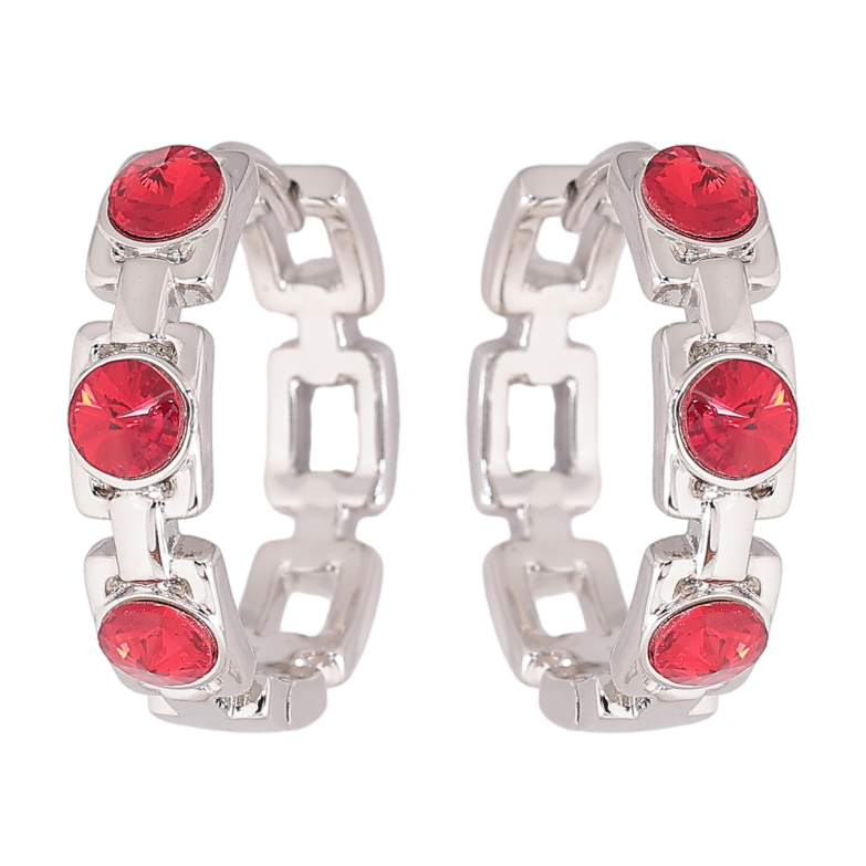 Сережки Xuping колір Родій з кристалами Swarovski колечка «Візерунок із кристалами Siam» фото №1