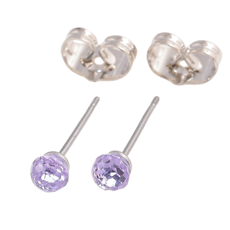 Сережки Xuping колір Родій з кристалами Swarovski пусети «Кульки Violet» ø 4мм фото №1 Сережки Xuping колір Родій з кристалами Swarovski пусети «Кульки Violet» ø 4мм фото №1