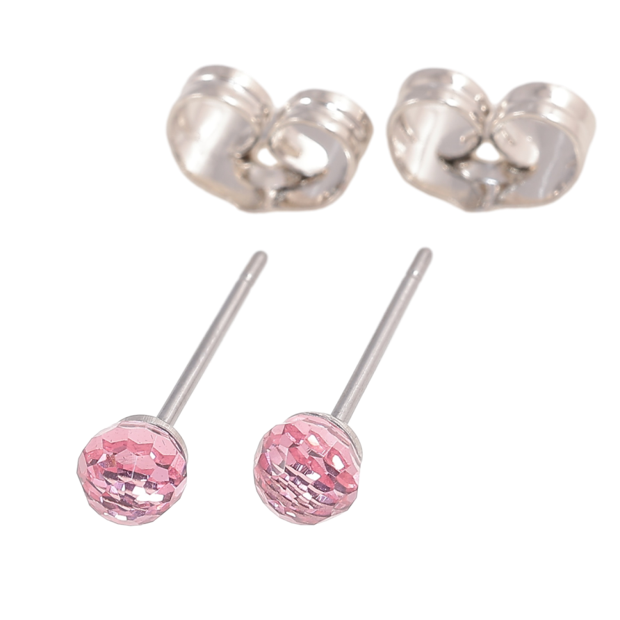 Сережки Xuping колір Родій з кристалами Swarovski пусети «Кульки Rose» ø 4мм фото №1