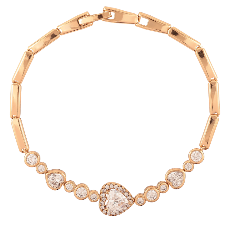 Браслет Xuping Позолота 18K Узор с кристальными сердечками длина 19см х 3-11мм фото №14 Браслет Xuping Позолота 18K Узор с кристальными сердечками длина 19см х 3-11мм фото №14