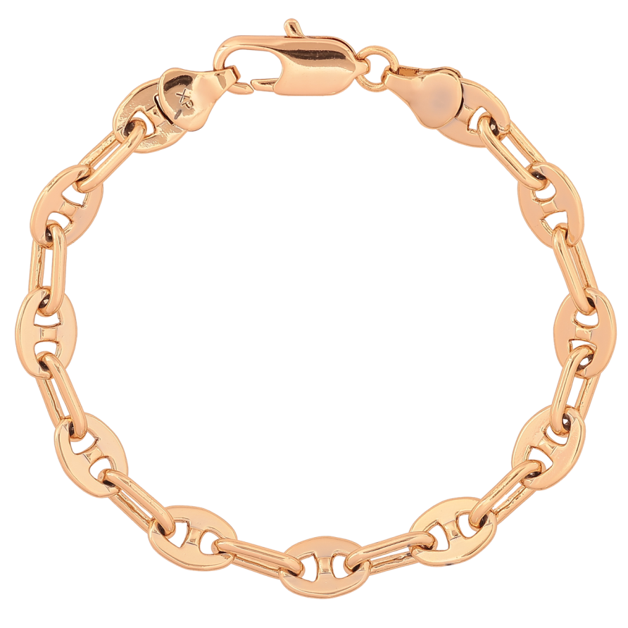 Браслет Xuping Позолота 18K Цепочка плетение Морская цепь длина 18.5см х 5-7мм фото №1 Браслет Xuping Позолота 18K Цепочка плетение Морская цепь длина 18.5см х 5-7мм фото №1