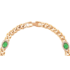 Браслет Xuping Позолота 18K Цепочка Панцирная с зелеными кристаллами длина 18.5см х 5мм фото №2