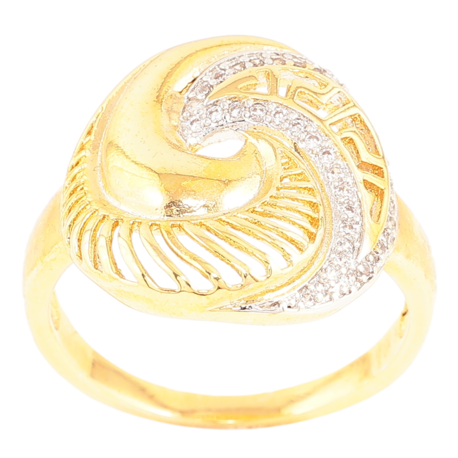 Каблучка Xuping Позолота + Родій «Різьблений візерунок з кристалами» фото №1 Каблучка Xuping Позолота + Родій «Різьблений візерунок з кристалами» фото №1