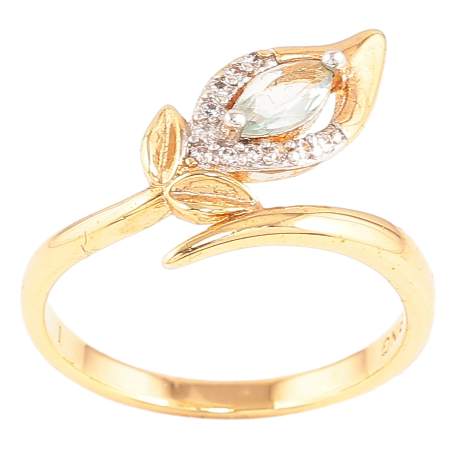 Каблучка Xuping Позолота + Родій «Квітка з кристалами» фото №1