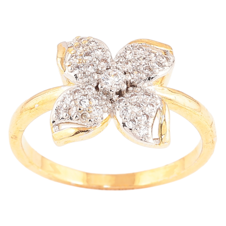 Каблучка Xuping Позолота + Родій «Квітка з кристалами» фото №10