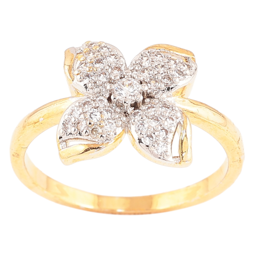 Кольцо Xuping Позолота + Родий Цветок с кристаллами фото №1