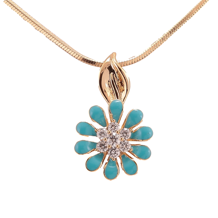 Кулон на цепочке Xuping Позолота 18K Цветок длина 50см х 1.5мм фото №13 Кулон на цепочке Xuping Позолота 18K Цветок длина 50см х 1.5мм фото №13