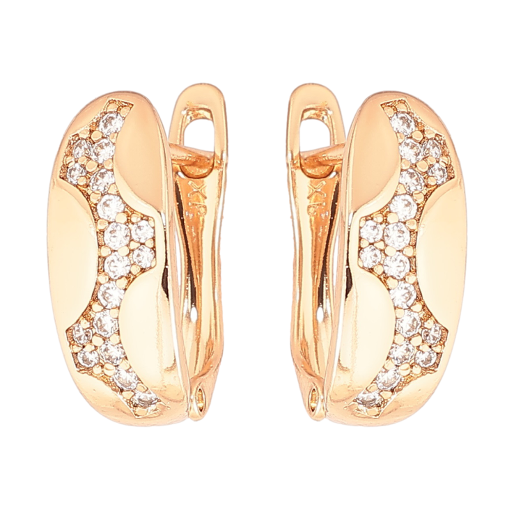 Серьги Xuping Позолота 18K английский замок Узор с кристаллами фото №21