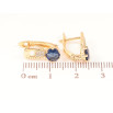 Серьги Xuping Позолота 18K английский замок Узор с шестигранным синим кристаллом фото №2