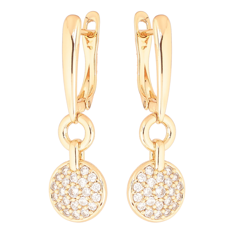 Серьги Xuping Позолота 18K английский замок Подвески с инкрустацией кристаллами фото №1