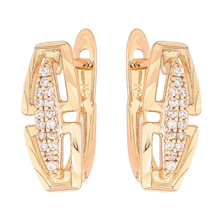 Серьги Xuping Позолота 18K английский замок Узор с кристаллами фото №22