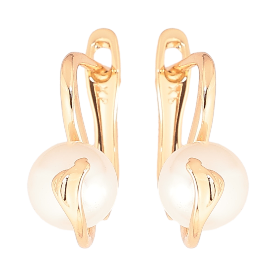 Серьги Xuping Позолота 18K английский замок Жемчужины на дужках фото №1 Серьги Xuping Позолота 18K английский замок Жемчужины на дужках фото №1