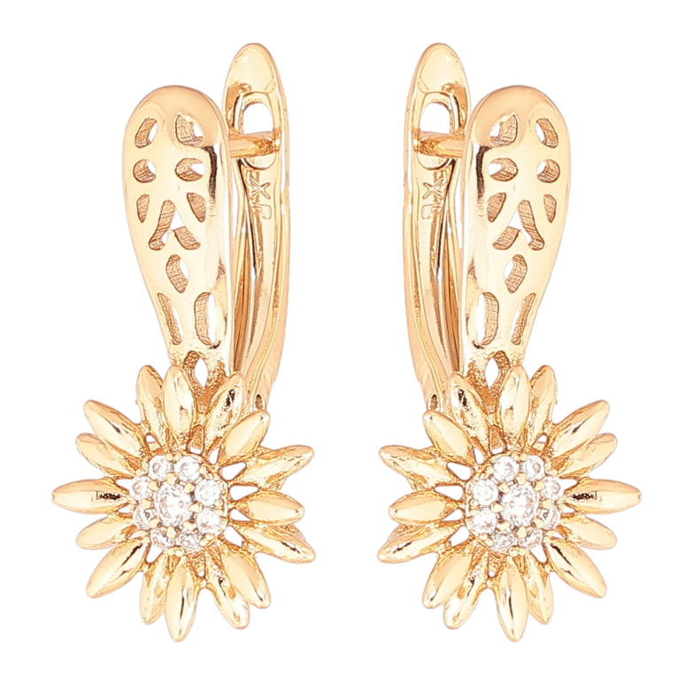 Сережки Xuping Позолота 18K англійський замок «Квіточки» фото №1