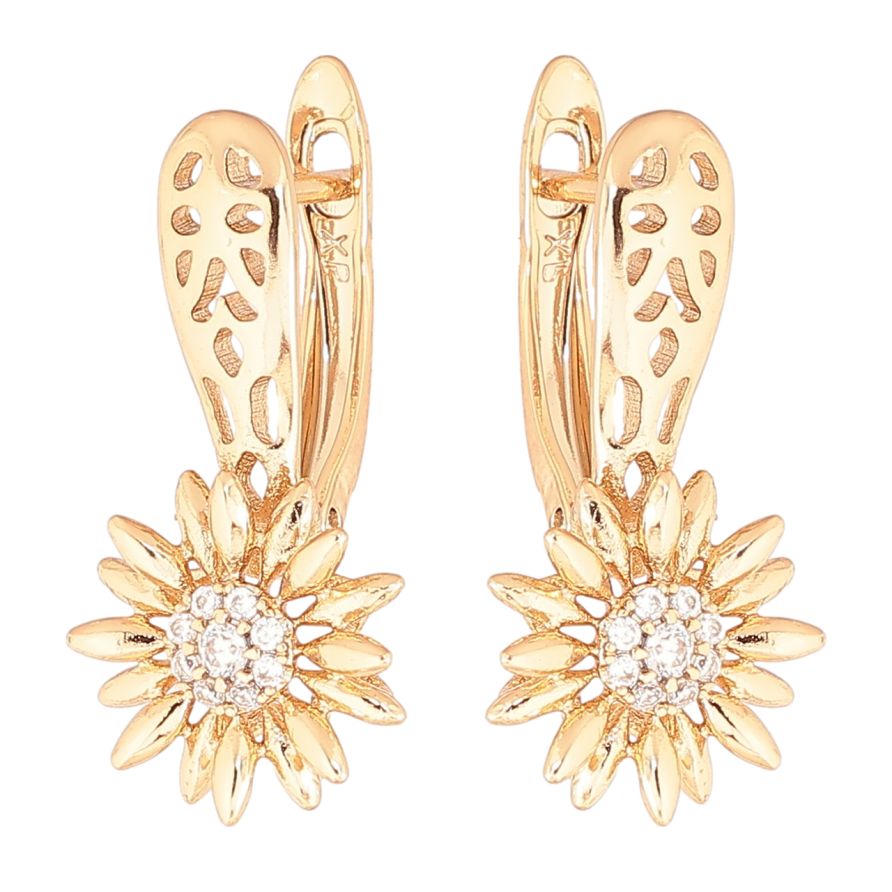 Серьги Xuping Позолота 18K английский замок Цветочки фото №1