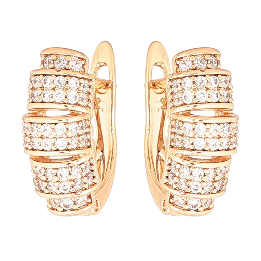 Серьги Xuping Позолота 18K английский замок Инкрустация кристаллами фото №1 Серьги Xuping Позолота 18K английский замок Инкрустация кристаллами фото №1