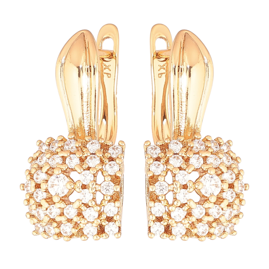 Серьги Xuping Позолота 18K английский замок Инкрустация кристаллами фото №1 Серьги Xuping Позолота 18K английский замок Инкрустация кристаллами фото №1