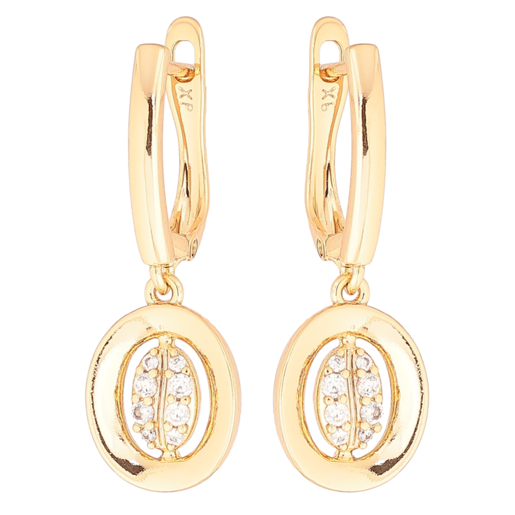 Серьги Xuping Позолота 18K английский замок Овальные подвески с кристаллами фото №20 Серьги Xuping Позолота 18K английский замок Овальные подвески с кристаллами фото №20