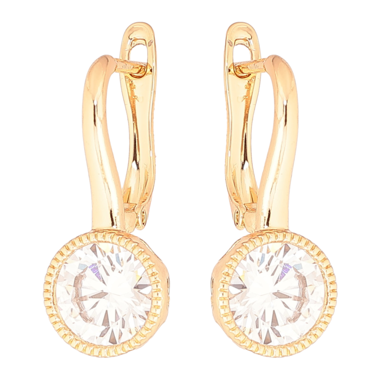 Сережки Xuping Позолота 18K англійський замок «Кристали на дужках» фото №1