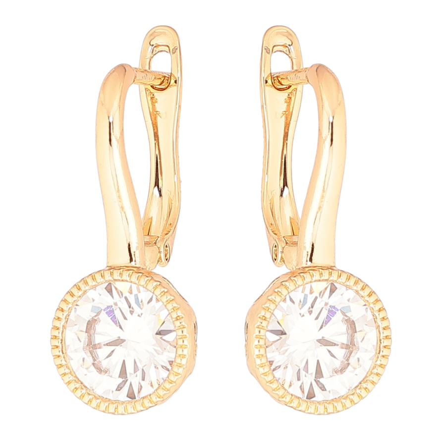 Сережки Xuping Позолота 18K англійський замок «Кристали на дужках» фото №1