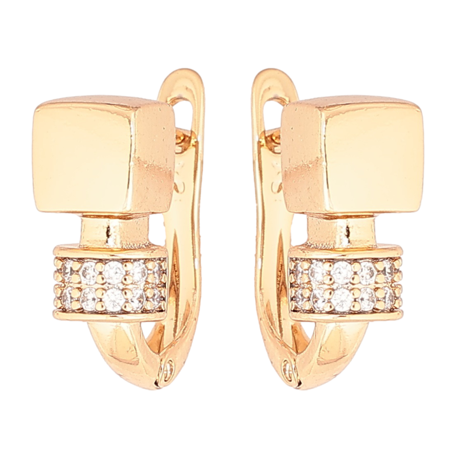 Серьги Xuping Позолота 18K английский замок Декоративный узор с кристаллами фото №1