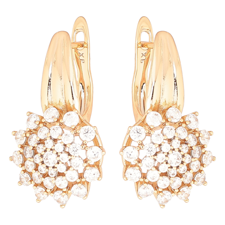 Сережки Xuping Позолота 18K англійський замок «Кришталеві квіточки» фото №1