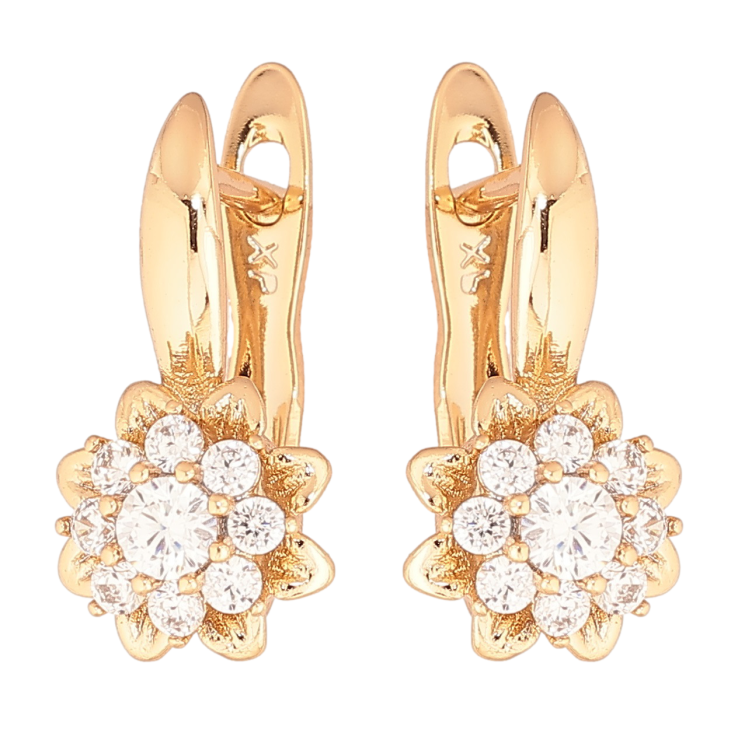 Серьги Xuping Позолота 18K английский замок Кристальные цветочки фото №15 Серьги Xuping Позолота 18K английский замок Кристальные цветочки фото №15