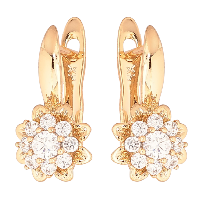 Серьги Xuping Позолота 18K английский замок Кристальные цветочки фото №1 Серьги Xuping Позолота 18K английский замок Кристальные цветочки фото №1