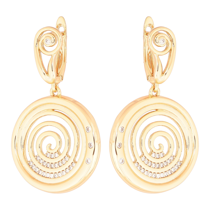 Серьги Xuping Позолота 18K английский замок Круглые подвески с кристаллами фото №21 Серьги Xuping Позолота 18K английский замок Круглые подвески с кристаллами фото №21