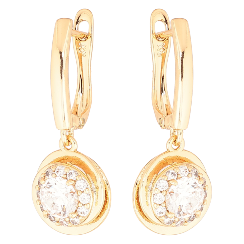 Сережки Xuping Позолота 18K англійський замок «Кришталеві підвіски» фото №1 Сережки Xuping Позолота 18K англійський замок «Кришталеві підвіски» фото №1