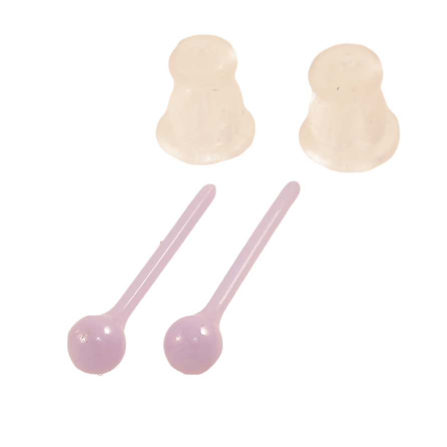 Серьги Xuping TTM Stainless Steel керамика пусеты Сиреневые шарики ø 3мм фото №1