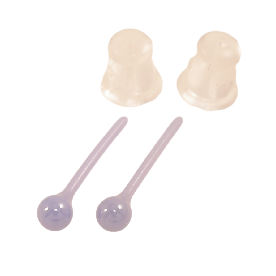 Серьги Xuping TTM Stainless Steel керамика пусеты Сиреневые шарики ø 3мм фото №1