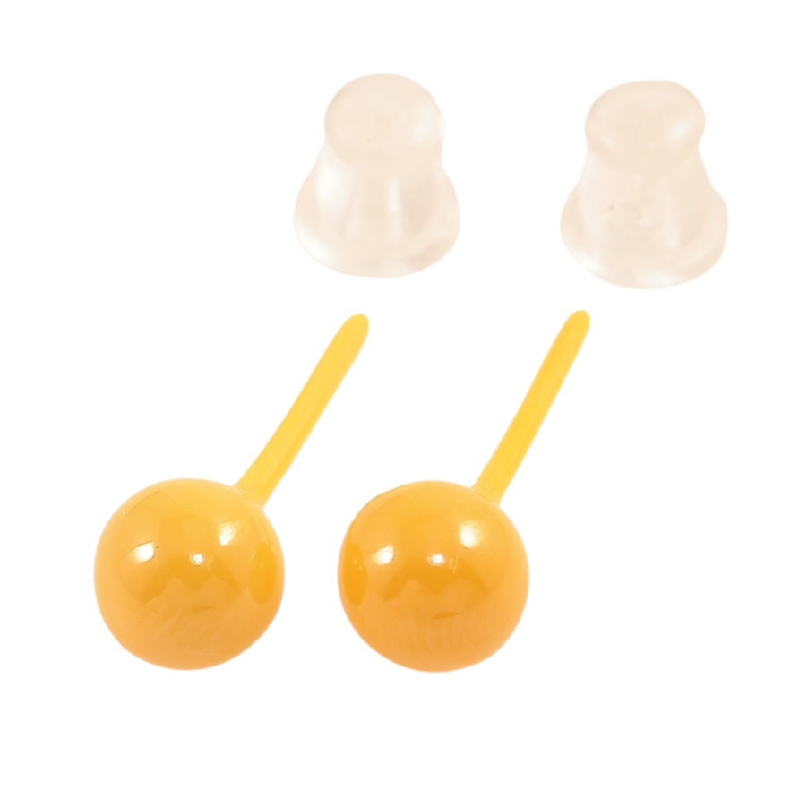 Серьги Xuping TTM Stainless Steel керамика пусеты Желтые шарики ø 6мм фото №1