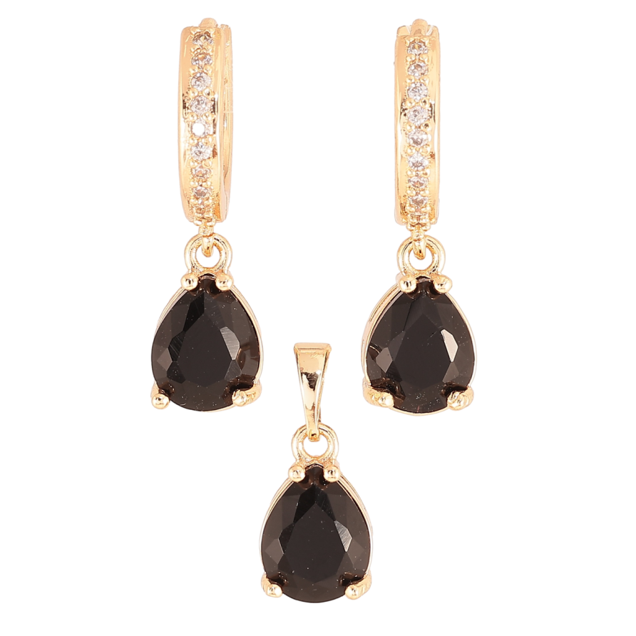 Набор Xuping M&L Цвет 18K Серьги Кулон Черные кристальные капельки фото №1 Набор Xuping M&L Цвет 18K Серьги Кулон Черные кристальные капельки фото №1