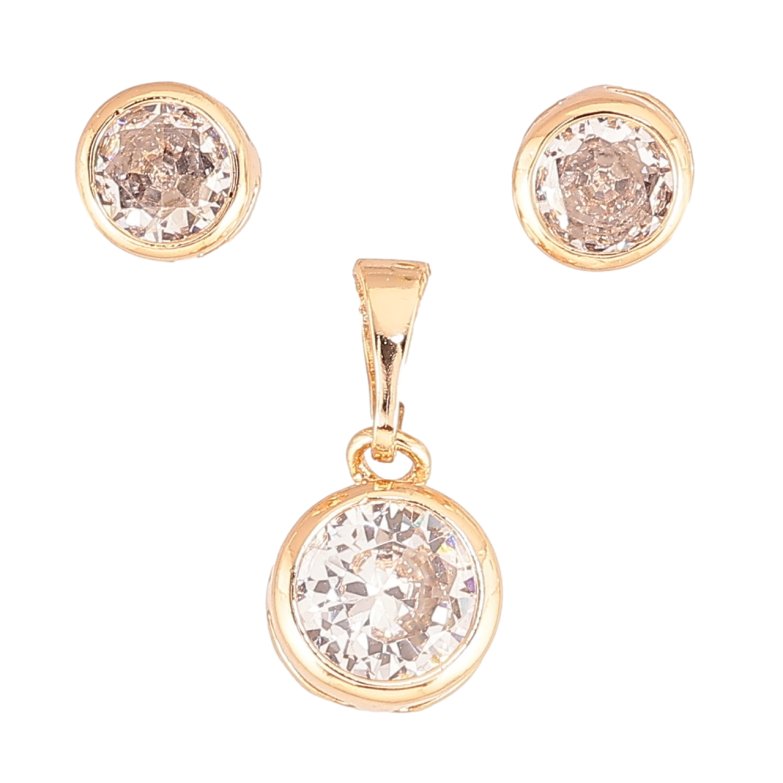 Набір Xuping M&L Колір 18K Сережки Кулон «Кристали» ø 5мм и 8мм фото №1