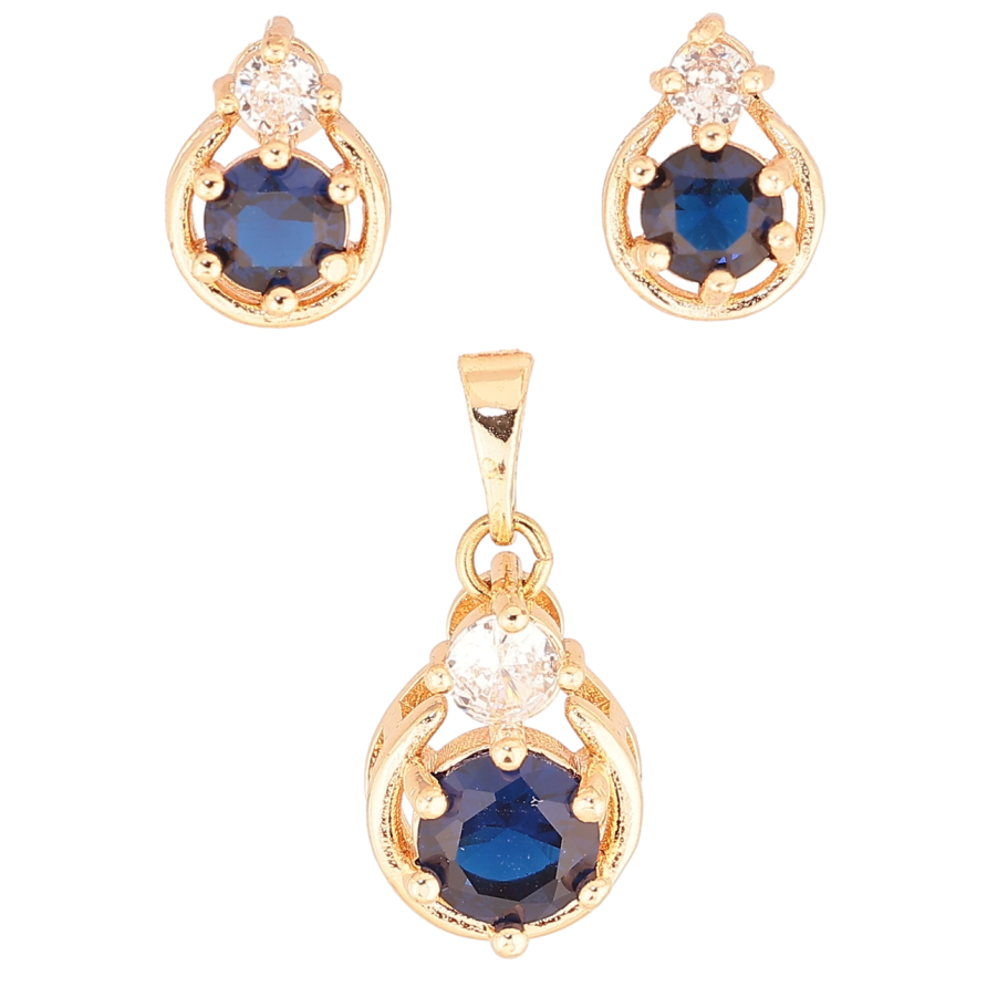 Набор Xuping M&L Цвет 18K Серьги Кулон Узор с синим кристаллом фото №1
