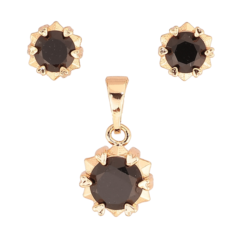 Набір Xuping M&L Колір 18K Сережки Кулон «Зірочки з чорними кристалами» фото №1