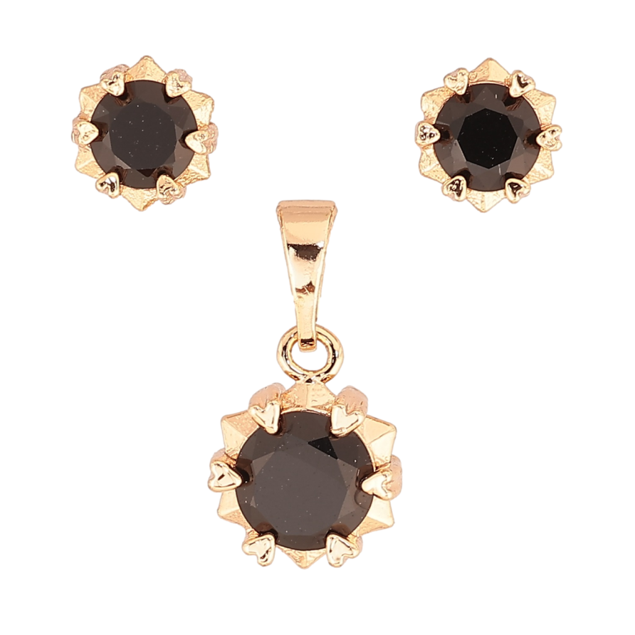 Набір Xuping M&L Колір 18K Сережки Кулон «Зірочки з чорними кристалами» фото №1