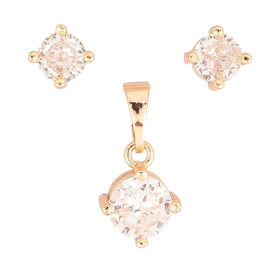 Набор Xuping M&L Цвет 18K Серьги Кулон Кристаллы ø 5мм и 7мм фото №1