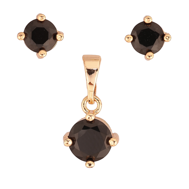 Набір Xuping M&L Колір 18K Сережки Кулон «Чорні кристали» ø 5мм і 7мм фото №2 Набір Xuping M&L Колір 18K Сережки Кулон «Чорні кристали» ø 5мм і 7мм фото №2