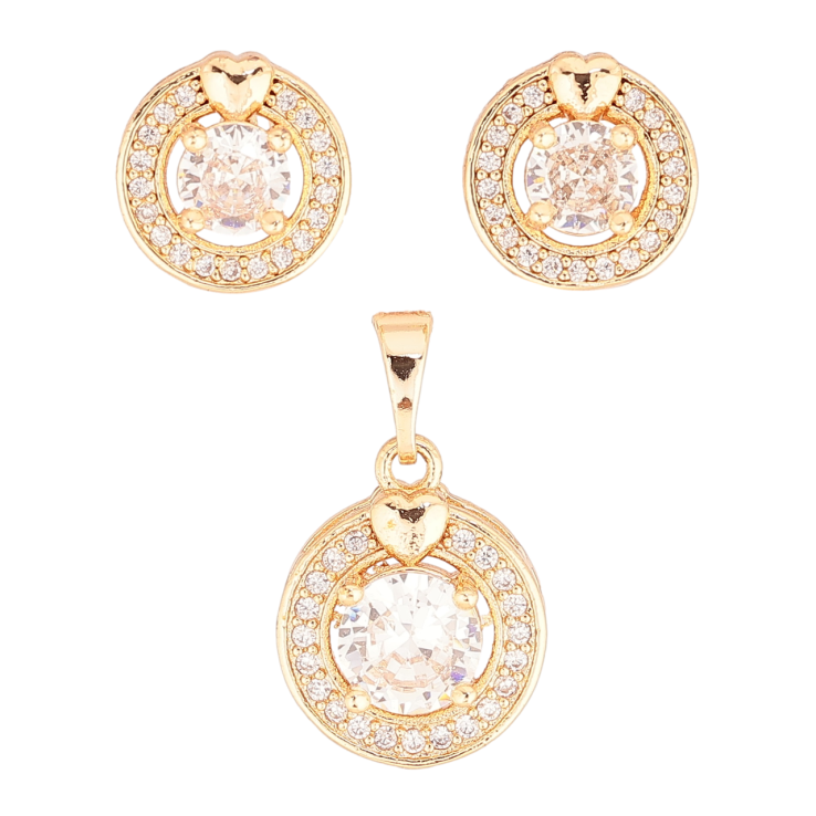 Набор Xuping M&L Цвет 18K Серьги Кулон Колечки с кристаллами ø 10мм и 12мм фото №22