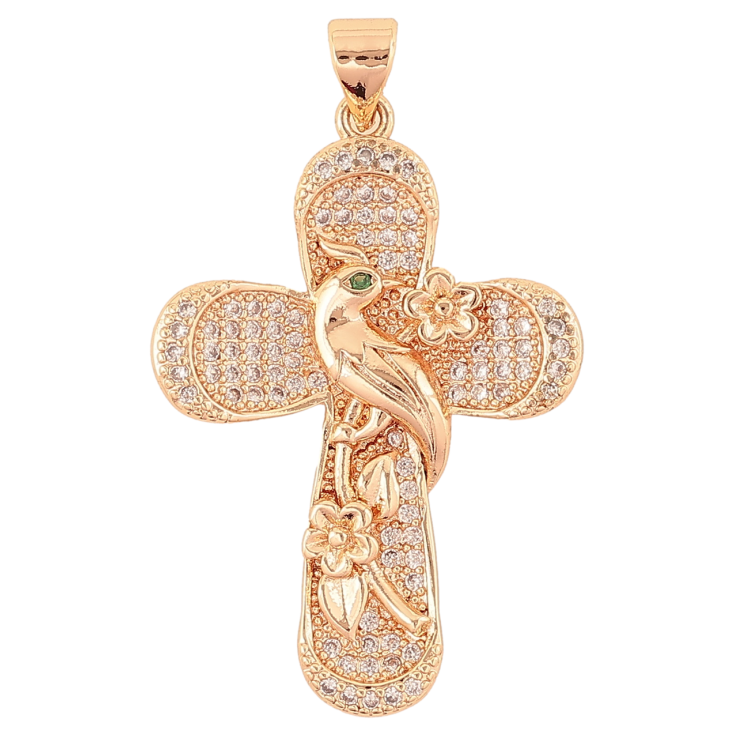 Кулон Xuping M&L Цвет 18K Крест с инкрустацией кристаллами и птицей для цепочки до 4мм фото №18 Кулон Xuping M&L Цвет 18K Крест с инкрустацией кристаллами и птицей для цепочки до 4мм фото №18