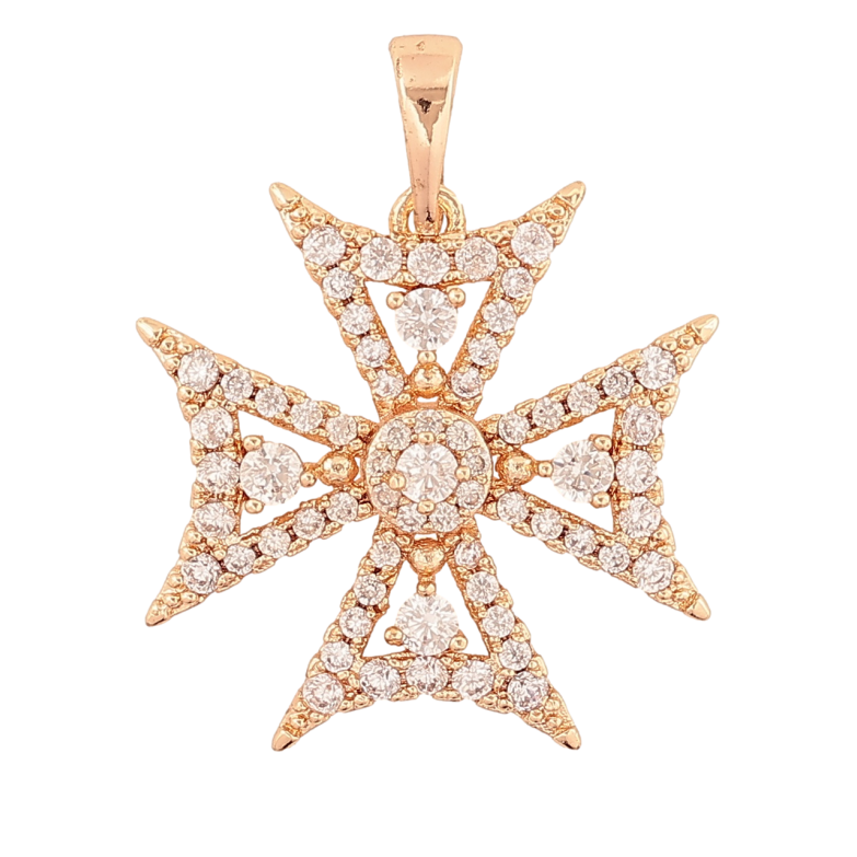 Кулон Xuping M&L Цвет 18K Крест с узором кристаллами для цепочки до 6мм фото №1