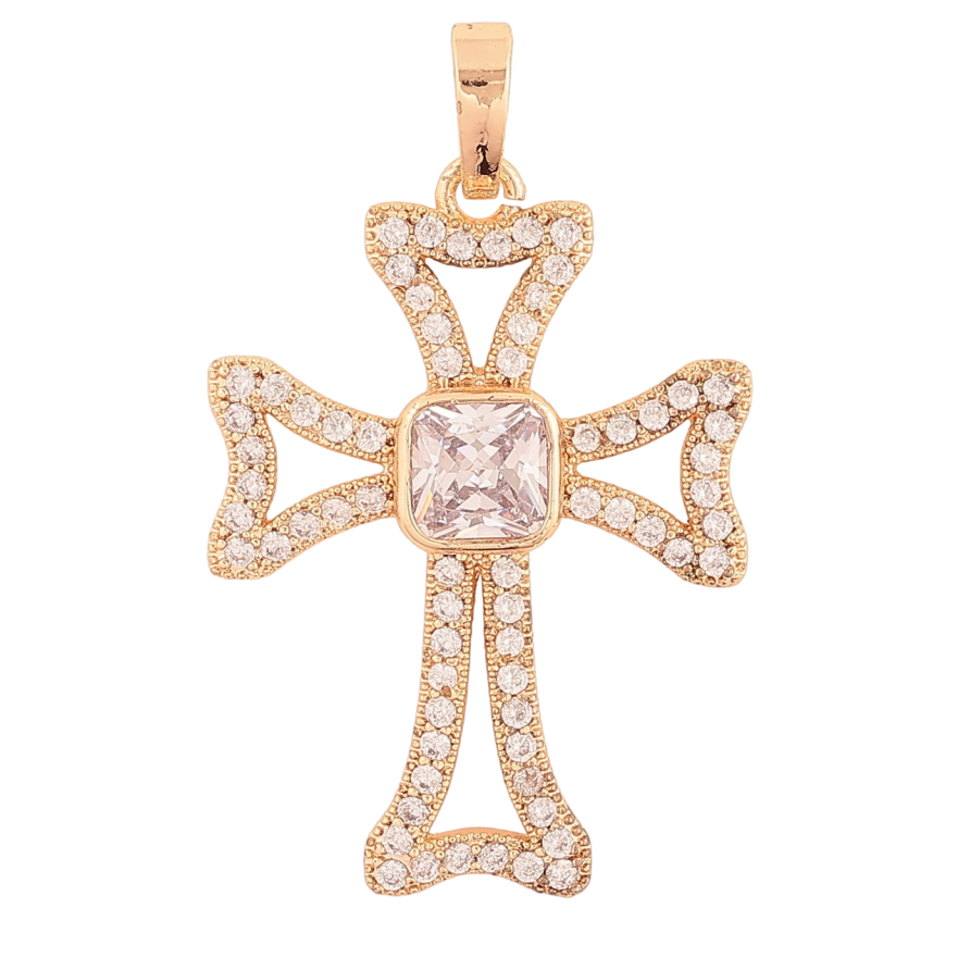 Кулон Xuping M&L Цвет 18K Крест с узором кристаллами для цепочки до 6мм фото №1 Кулон Xuping M&L Цвет 18K Крест с узором кристаллами для цепочки до 6мм фото №1