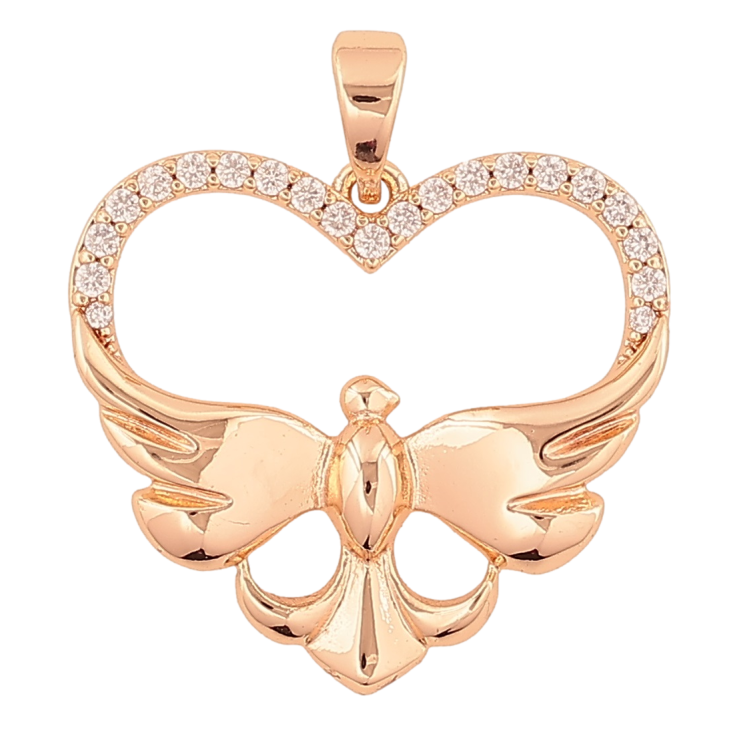 Кулон Xuping M&L Колір 18K Сердечко з птахом» для ланцюжка до 5мм фото №21 Кулон Xuping M&L Колір 18K Сердечко з птахом» для ланцюжка до 5мм фото №21