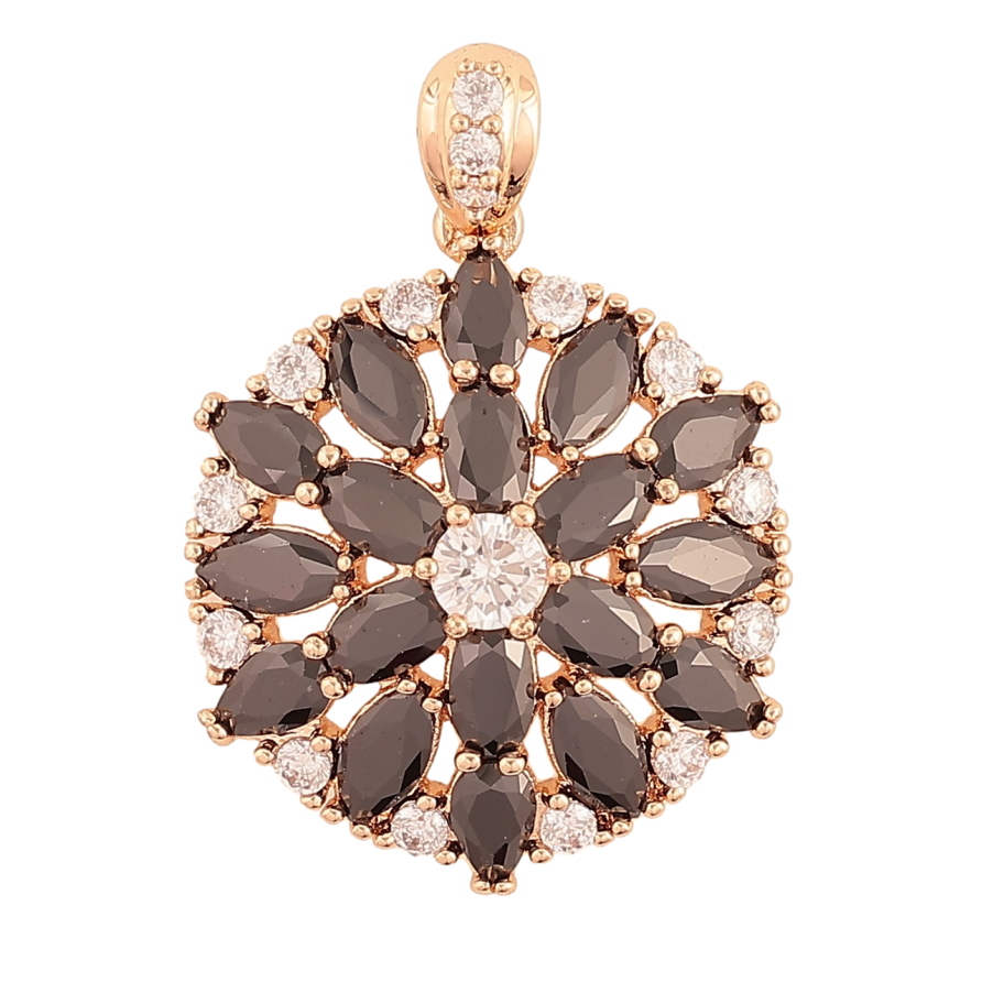 Кулон Xuping M&L Цвет 18K Цветок из черно-белых кристаллов для цепочки до 4мм фото №1