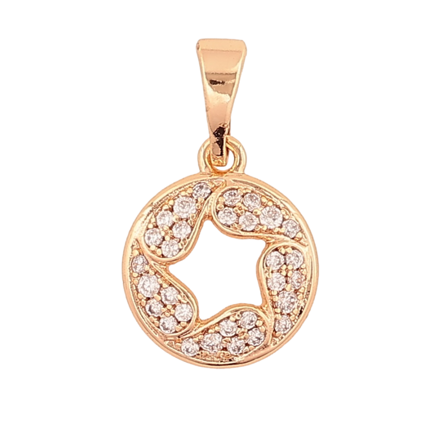 Кулон Xuping M&L Колір 18K Декоративне колечко з кристалами» для ланцюжка до 5мм фото №1