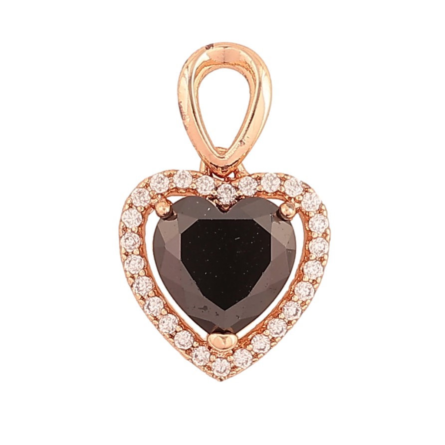 Кулон Xuping M&L Колір 18K Чорне кришталеве сердечко» для ланцюжка до 3мм фото №1