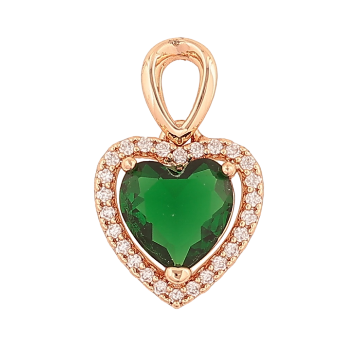 Кулон Xuping M&L Цвет 18K Зеленое кристальное сердечко для цепочки до 3мм фото №22